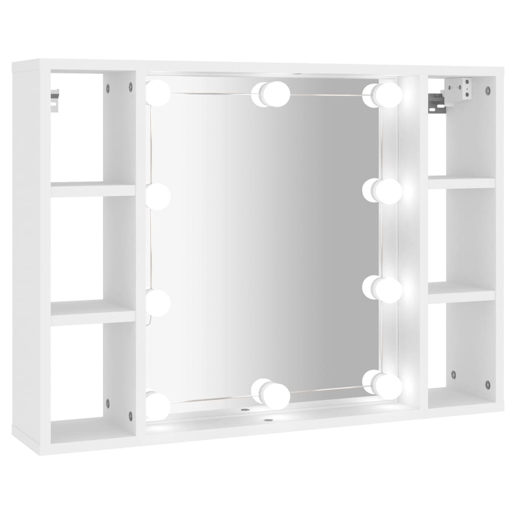 vidaXL peegelkapp LEDiga, valge, 76 x 15 x 55 cm