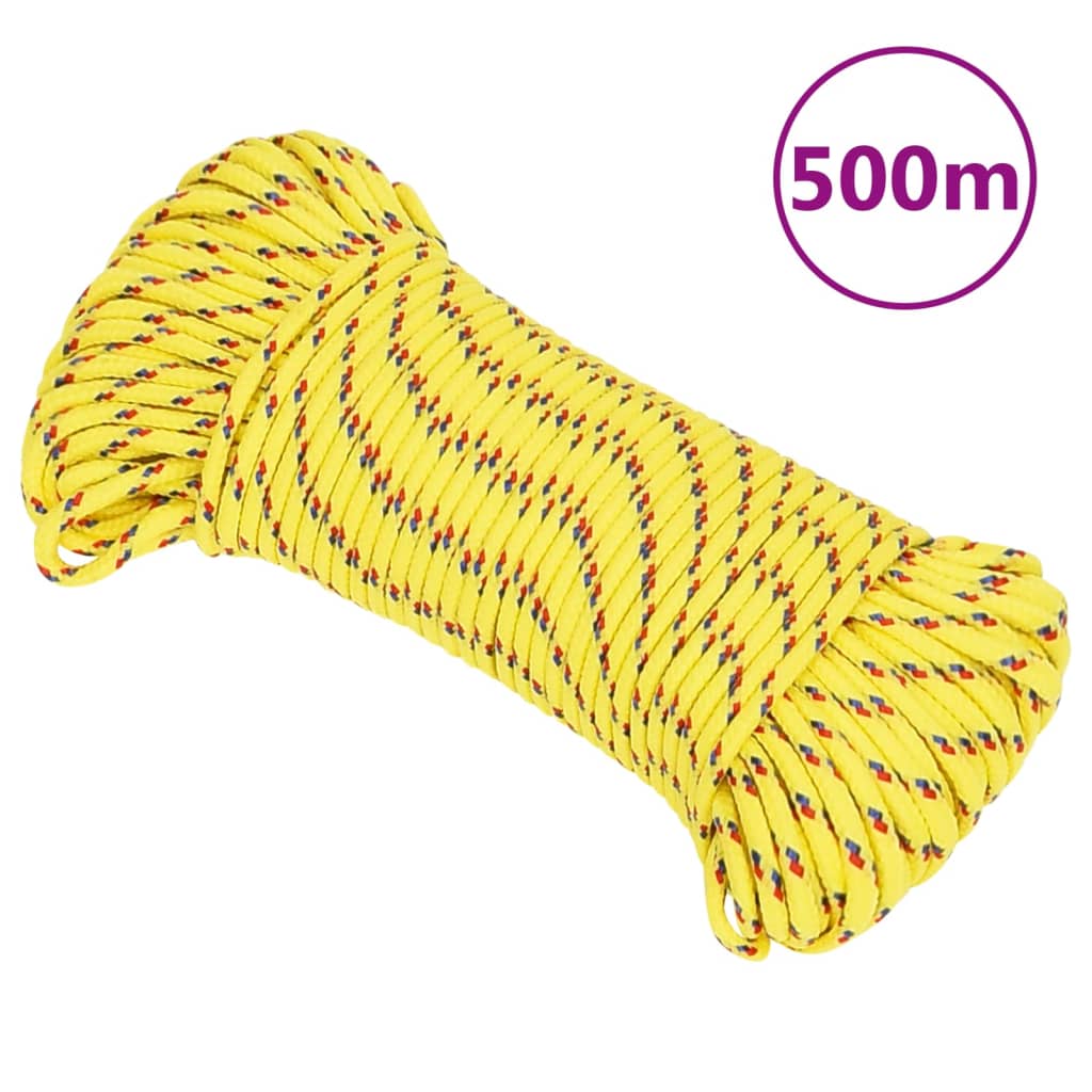 vidaXL paadiköis, kollane, 5 mm, 500 m, polüpropüleen
