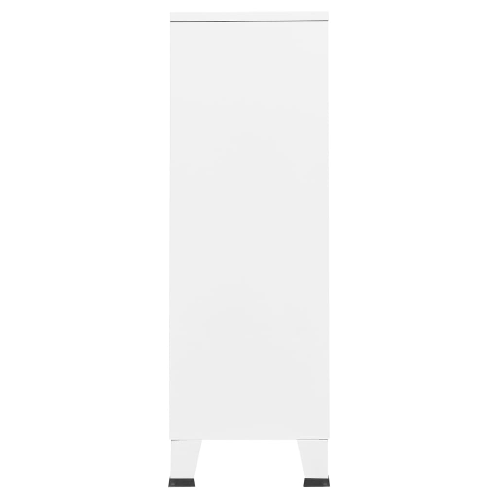 vidaXL tööstuslik garderoob, valge, 67x35x107 cm, teras