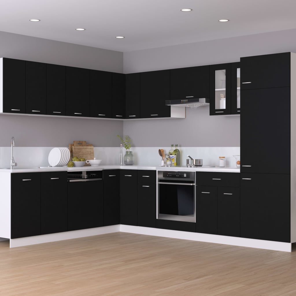 vidaXL köögikapp, must, 29,5 x 31 x 60 cm, puitlaastplaat