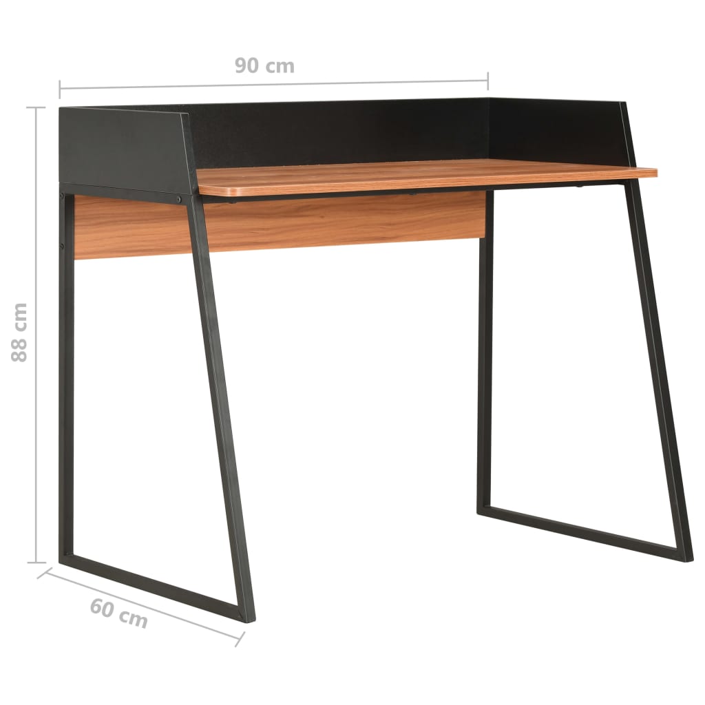 vidaXL laud, must ja pruun, 90 x 60 x 88 cm