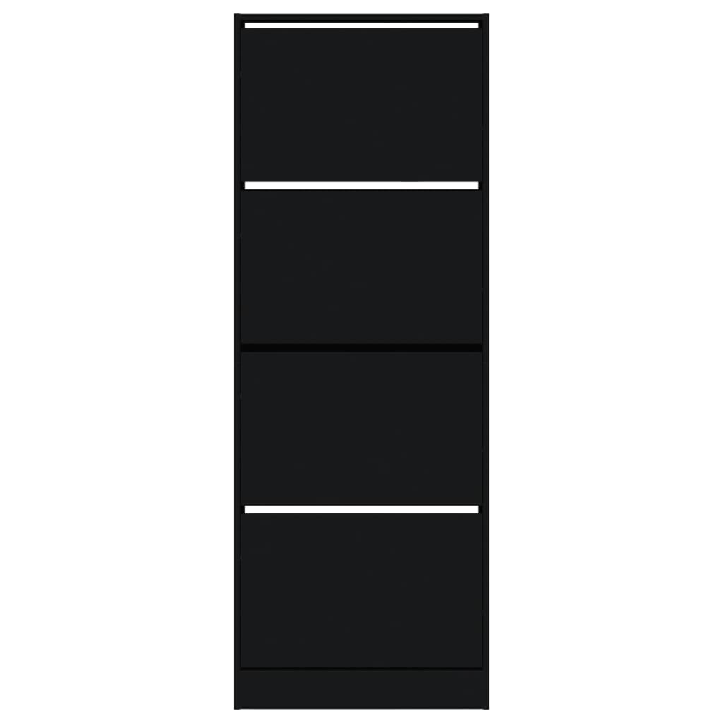 vidaXL jalatsikapp, must, 60 x 21 x 163,5 cm, tehispuit