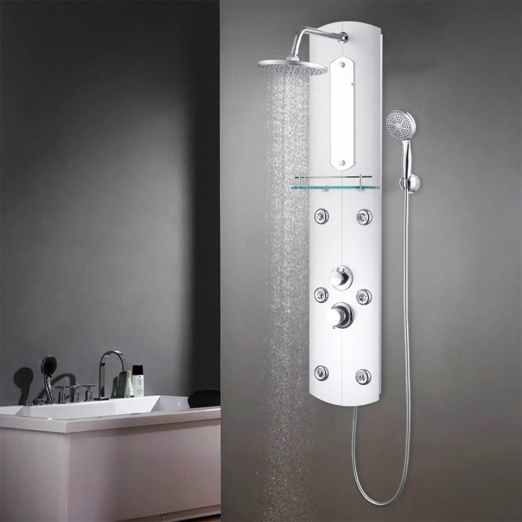 vidaXL dušipaneeeli süsteem, 25 x 43 x 120 cm, hõbedane
