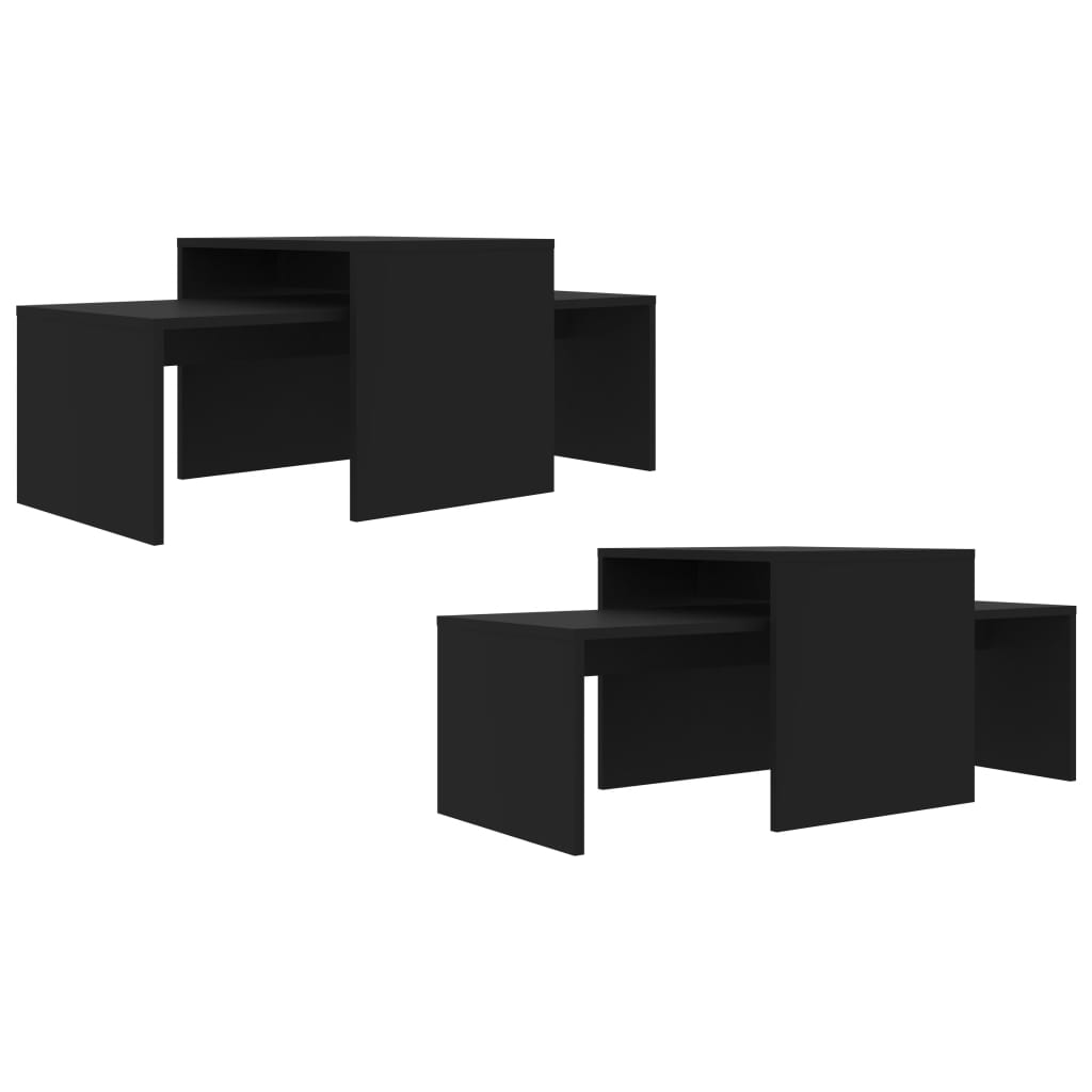 vidaXL kohvilaudade komplekt, must, 100 x 48 x 40 cm puitlaastplaat