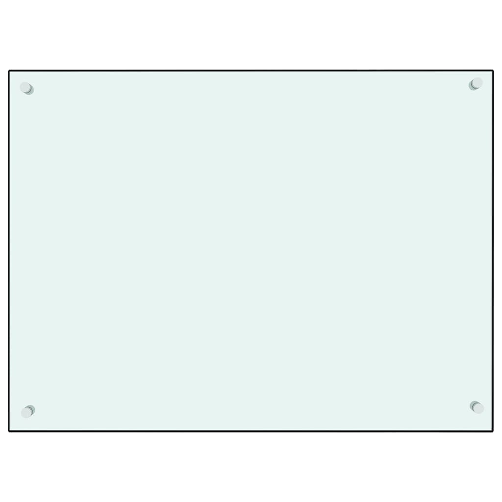 vidaXL köögi pritsmekaitse, valge, 80 x 60 cm, karastatud klaas