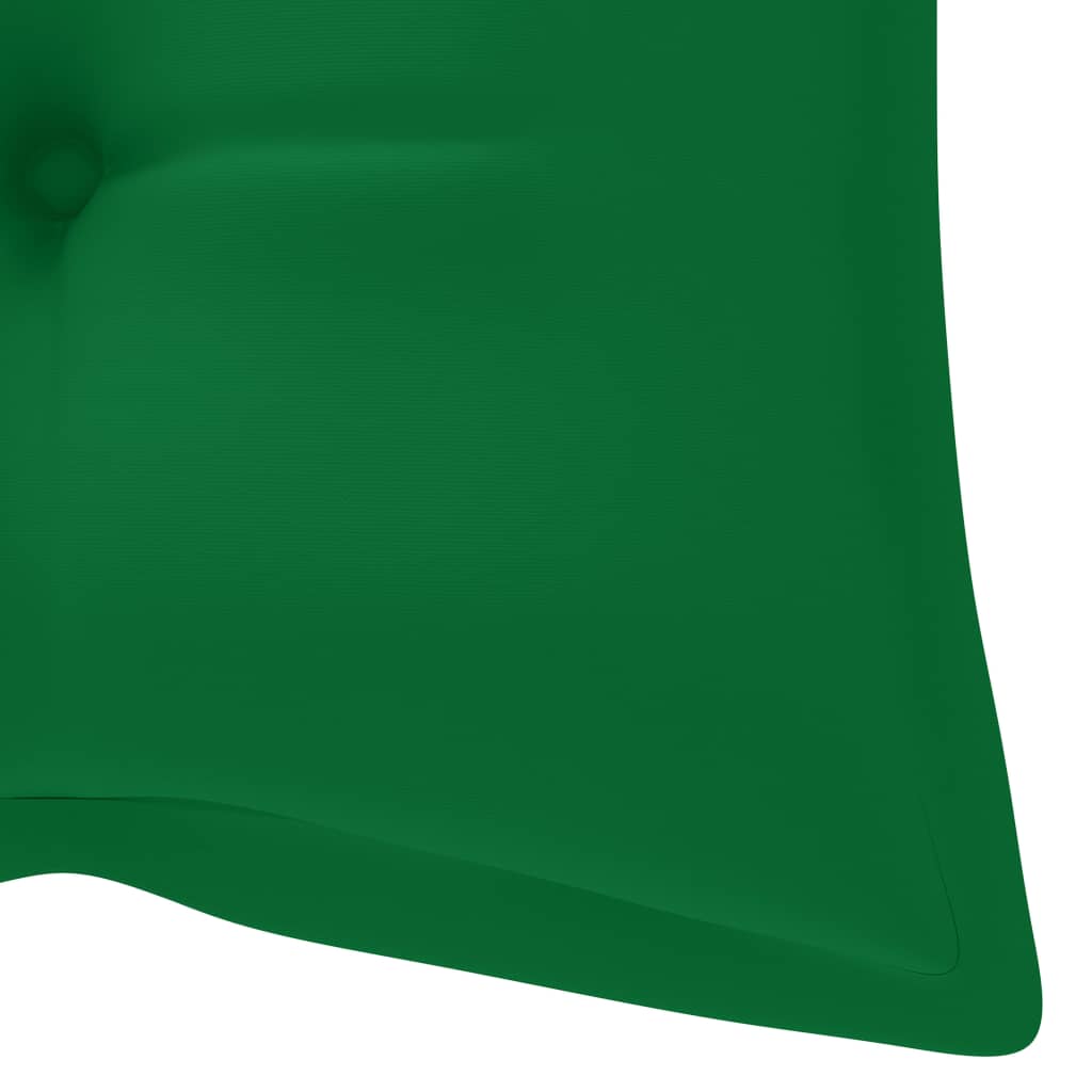 vidaXL aiapink rohelise padjaga, 120 cm, toekas tiikpuu