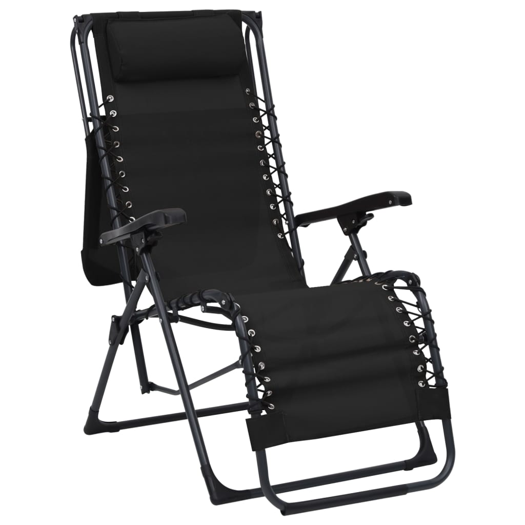vidaXL kokkupandavad toolid 2 tk, must, tekstileen