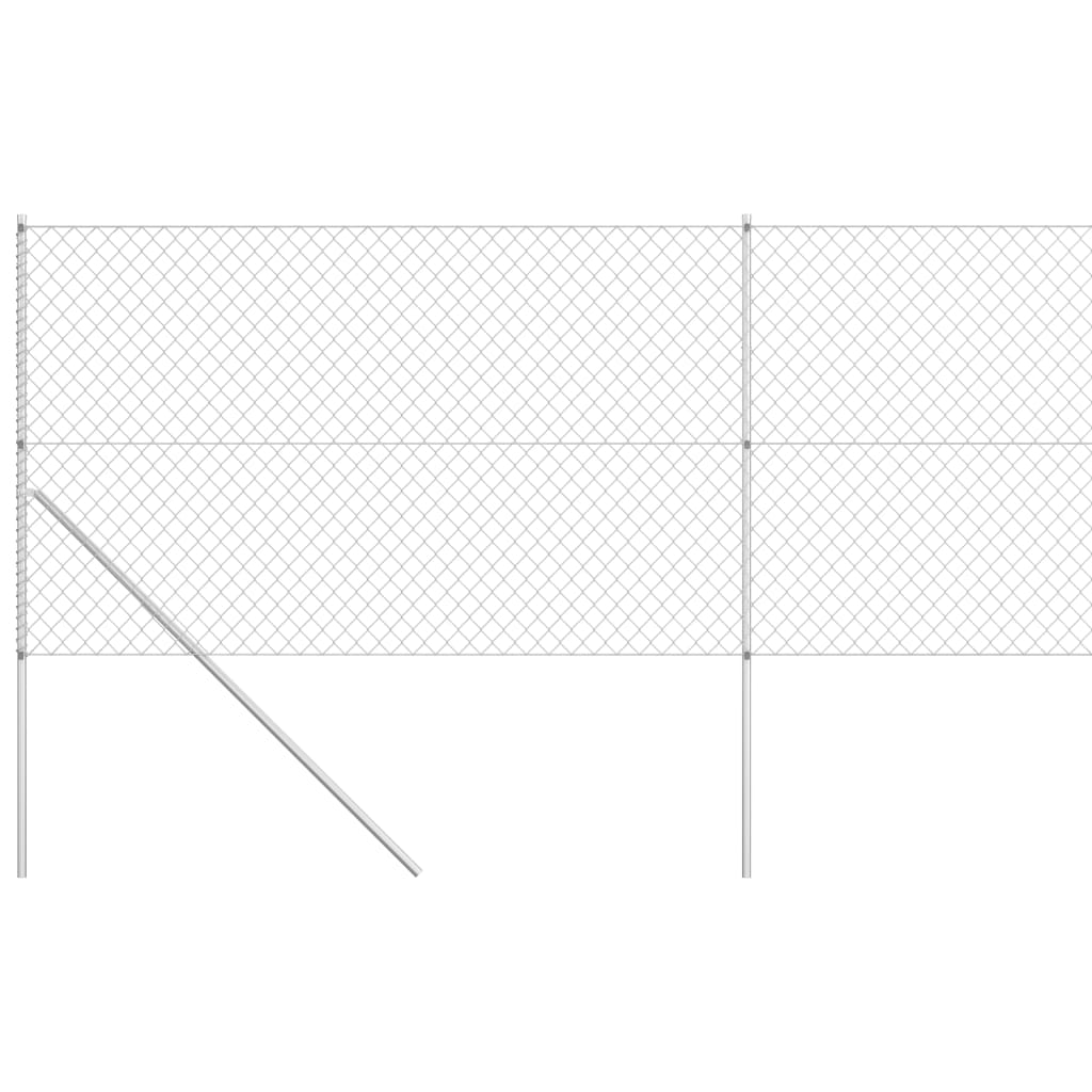 vidaXL võrkaed postidega, tsingitud teras, 15 x 1,5 m, hõbedane