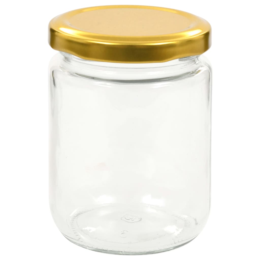 vidaXL klaasist moosipurgid kuldsete kaantega 96 tk, 230 ml