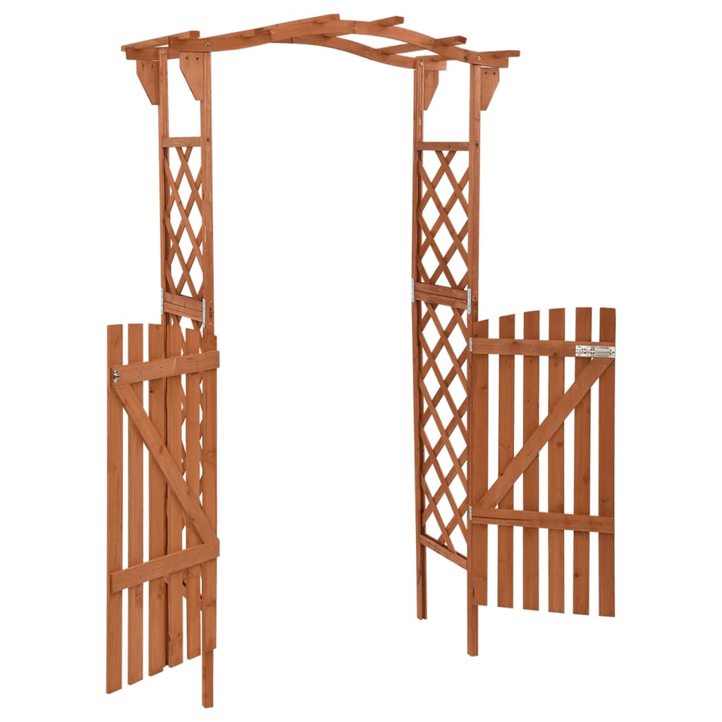 vidaXL väravaga lehtla, 116x40x204 cm, täiskuusepuit