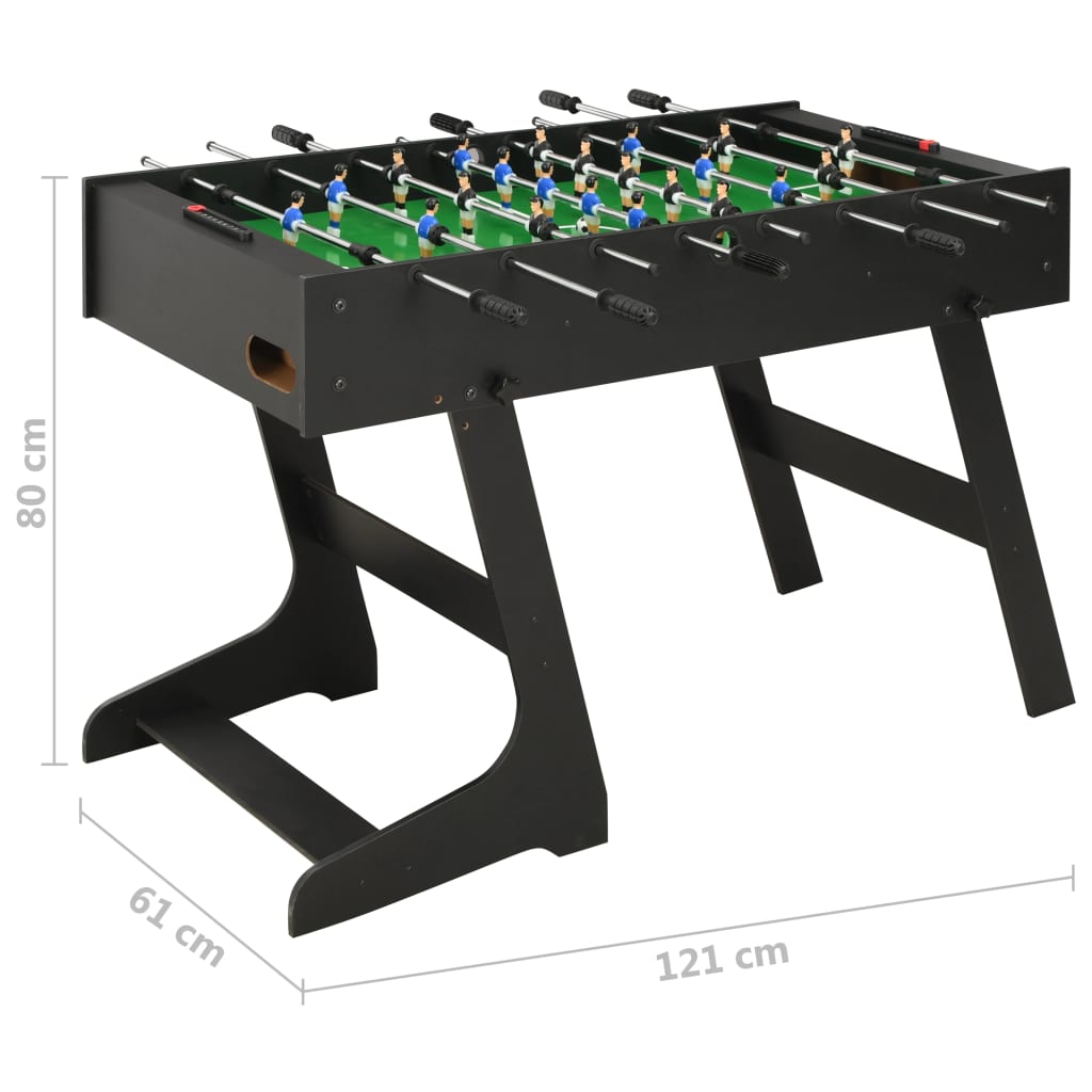 vidaXL kokkupandav lauajalgpalli laud 121 x 61 x 80 cm, must