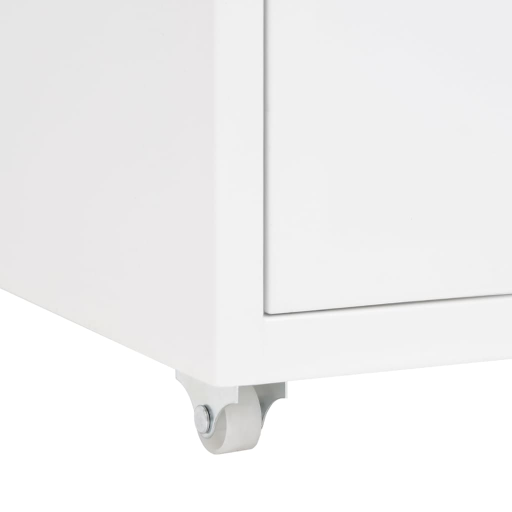 vidaXL mobiilne kontorikapp, valge, 28 x 41 x 169 cm, metall