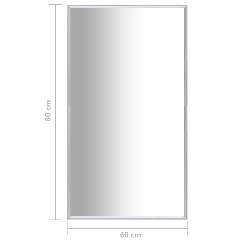 vidaXL peegel, hõbedane, 80 x 60 cm