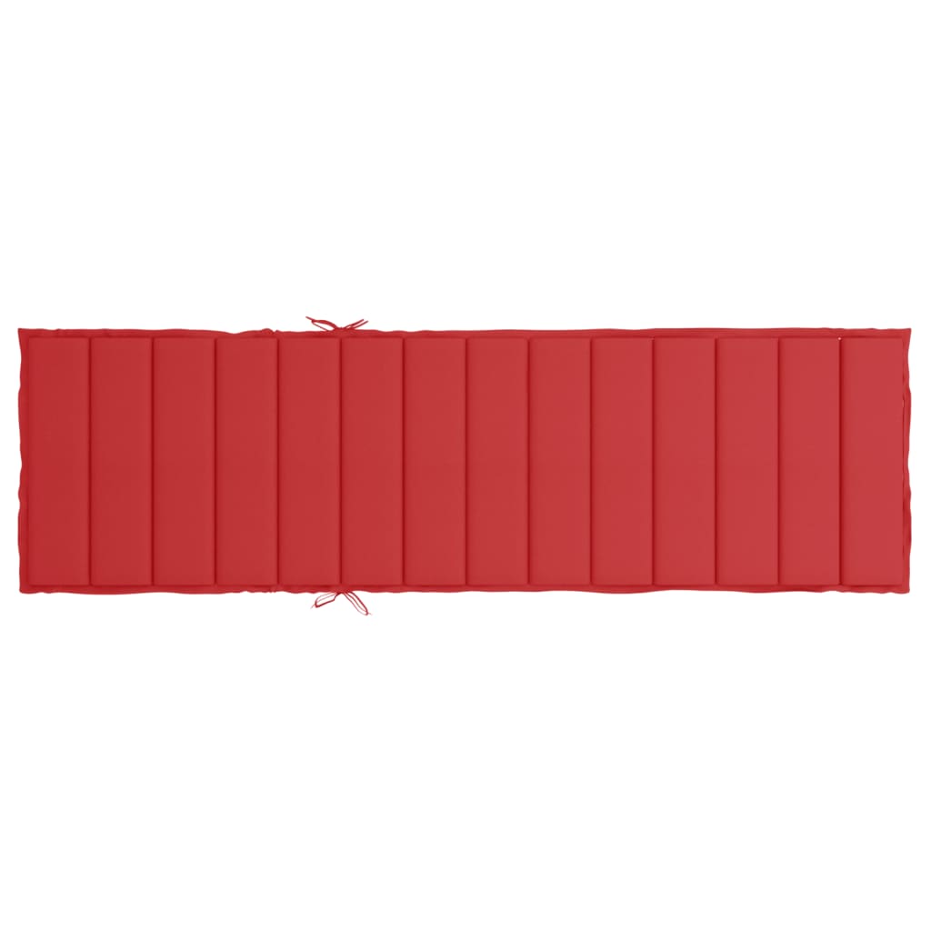 vidaXL päevitustooli padi, punane, 200x60x3 cm, oxford kangas