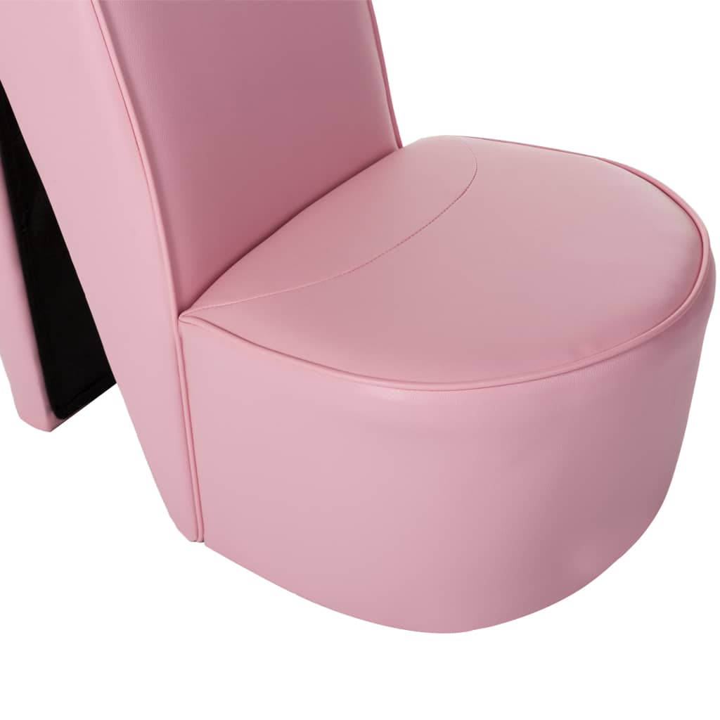 vidaXL kõrge kontsa kujuga tool, roosa, kunstnahk