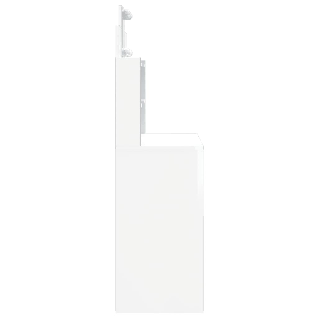 vidaXL tualettlaud LEDiga, kõrgläikega valge, 96x40x142 cm