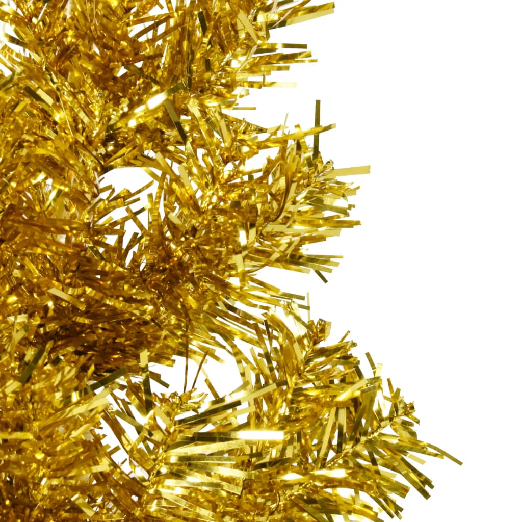 vidaXL kitsas poolik kunstkuusk alusega, kuldne, 150 cm