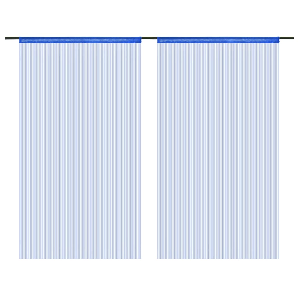 vidaXL nöörkardinad 2 tk, 100 x 250 cm, sinine