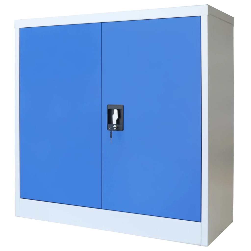 vidaXL kontorikapp, metall, 90 x 40 x 90 cm, hall ja sinine