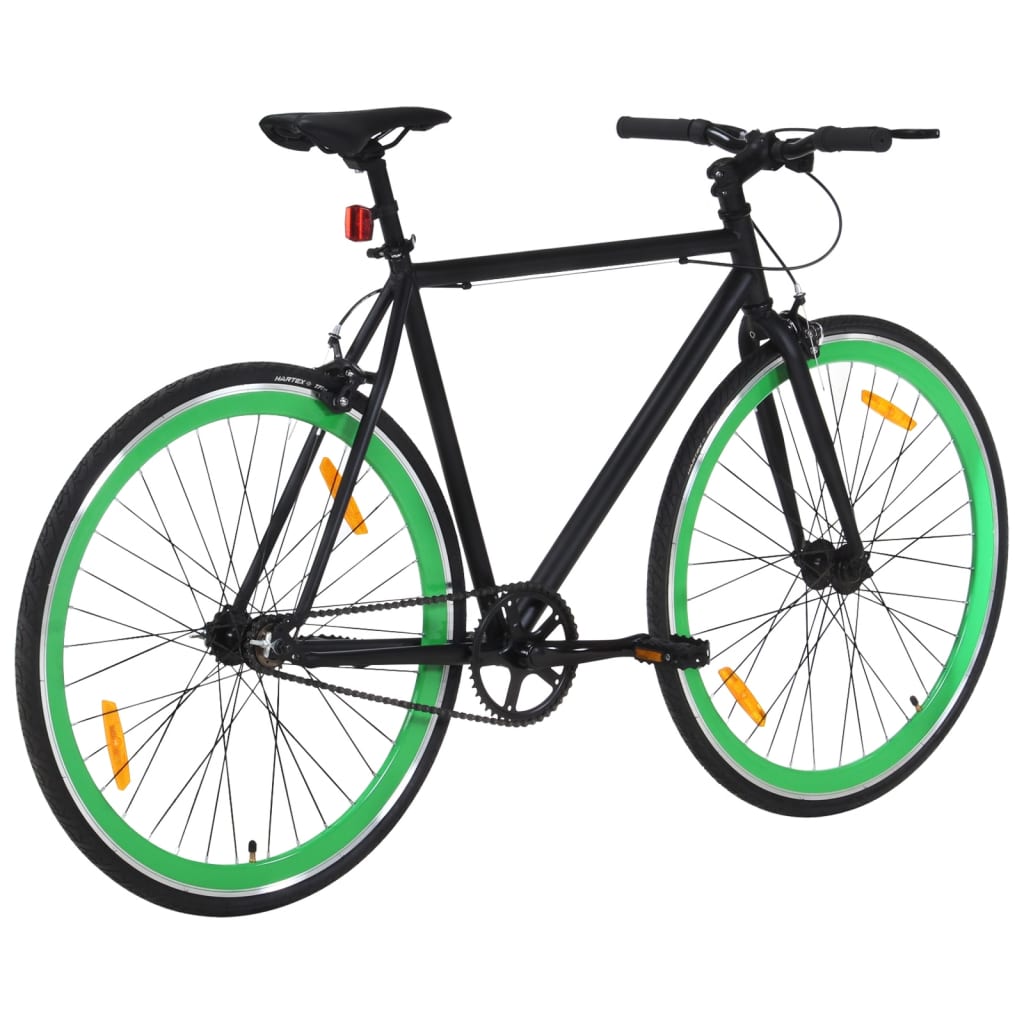 vidaXL ühekäiguline jalgratas, must ja roheline, 700C 59 cm