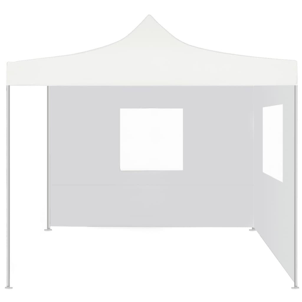 vidaXL professionaalne kokkupandav peotelk 2 seina, 3x3 m, valge teras