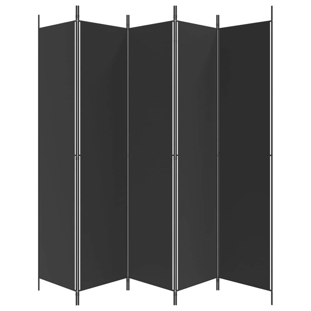 vidaXL 5 paneeliga ruumijagaja, must, 250 x 220 cm, kangas