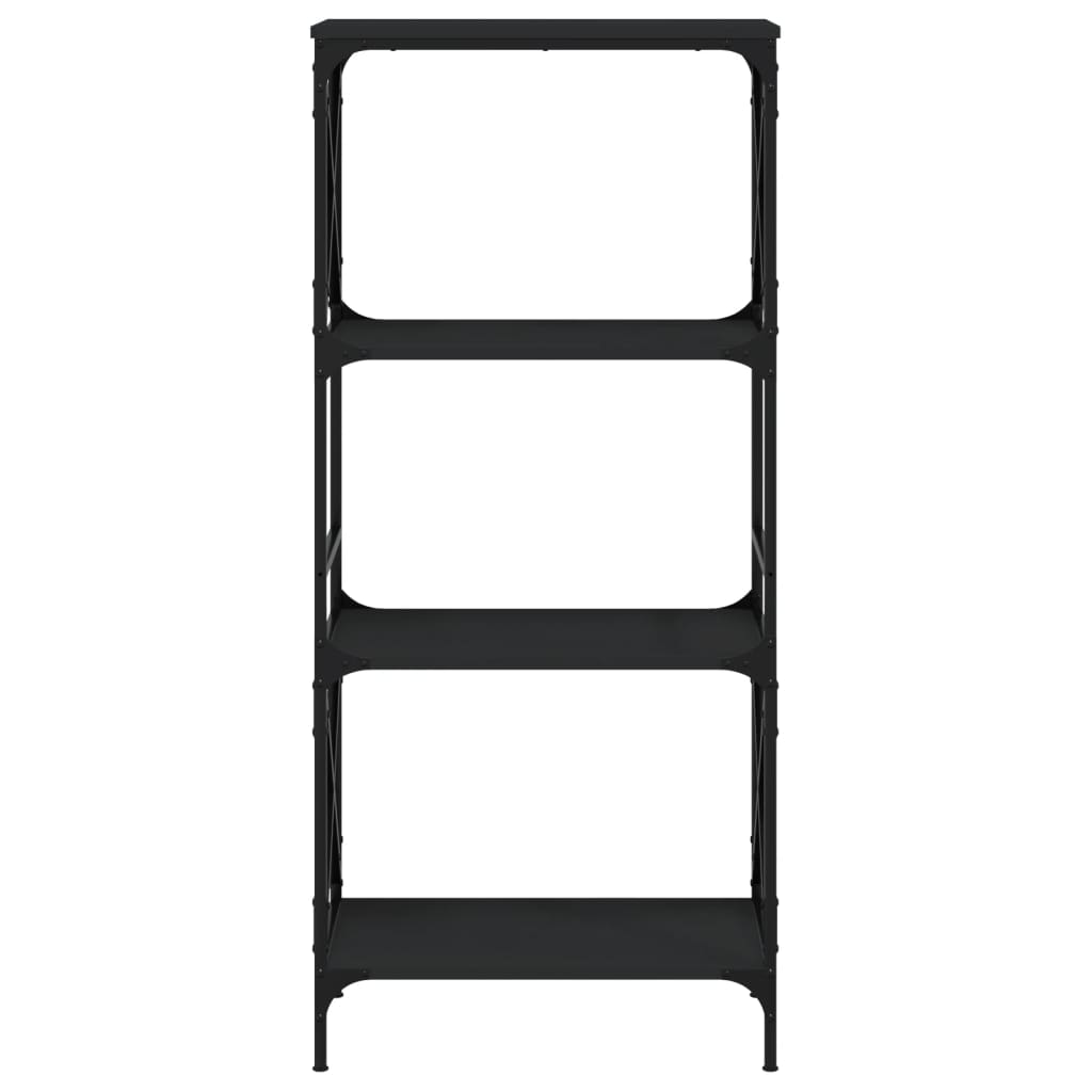 vidaXL raamaturiiul 4-korruseline, must, 59 x 35 x 132 cm, tehispuit