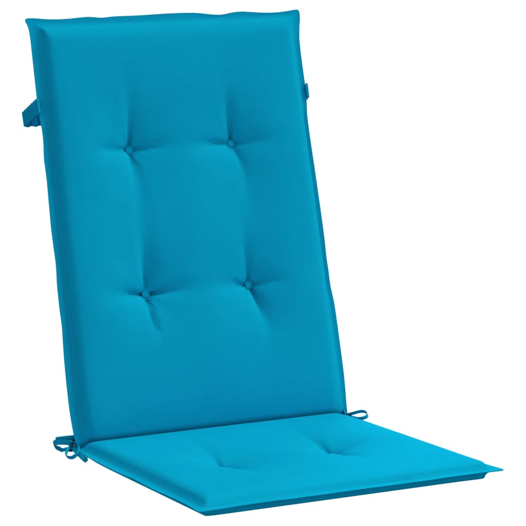 vidaXL kõrge seljatoega toolipadjad 2 tk, sinine, 120x50x3 cm, kangas
